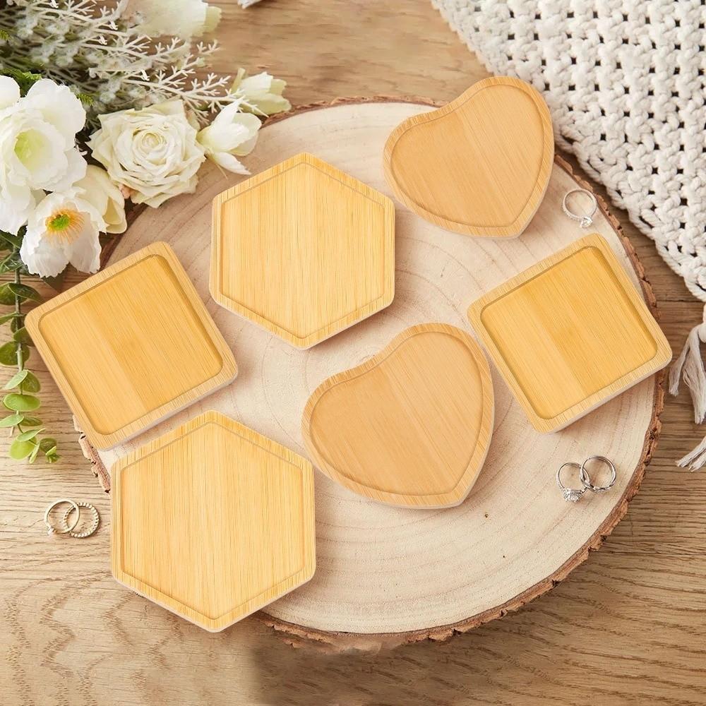 5pcs Natural Tea Cup Mats Heat-resistant Insulated Placemat Bamboo Coasters For Coffee Shop
