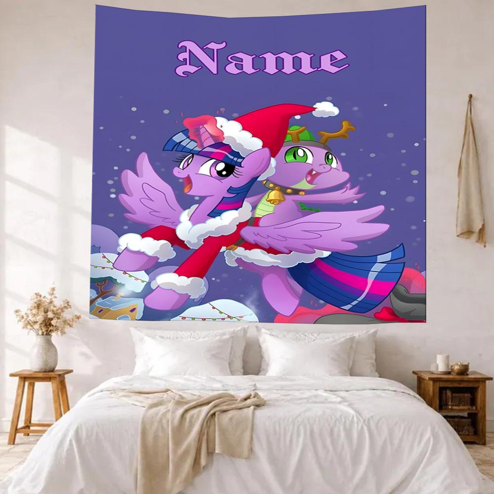 Little Pony Custom Your Name Wall Decor Tapestry Art For Pet Memorial Birthdaywedding Party Backdrop Family Gift