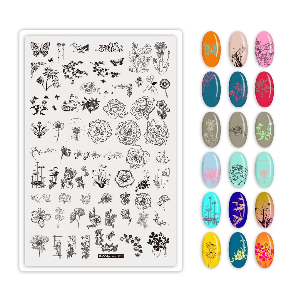 9.5X14.5см Большой размер пластины для стемпинга ногтей Цветочные/Геометрические дизайны Шаблон для нейл-арта для DIY декора ногтей 5.6см круглый штамп