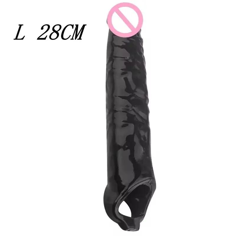 Многоразовый большой рукав для пениса, удлинитель пениса, силиконовый презерватив, удлинитель члена, увеличивающий член, секс-игрушки для мужчин с задержкой эякуляции