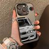 Креативная серая машина для iPhone 16 Чехол для iPhone 15 всесторонний 14 цвет серебристый 13 Pro Max лазерная партия