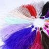 100 шт. Ленточная бахрома из страусиных перьев для шитья, костюмов, DIY, отделка из перьев 10-15 см, разноцветные, россыпью, декоративные перья