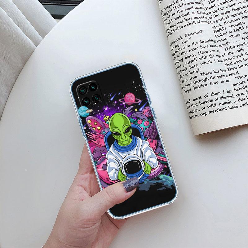 Astronaut Space Alien UFO Transparent Phone Case for Motorola Moto G10 G20 G30 G31 G32 G34 G35 G41 G42 G50 G51 G52 G55 G60 G60S