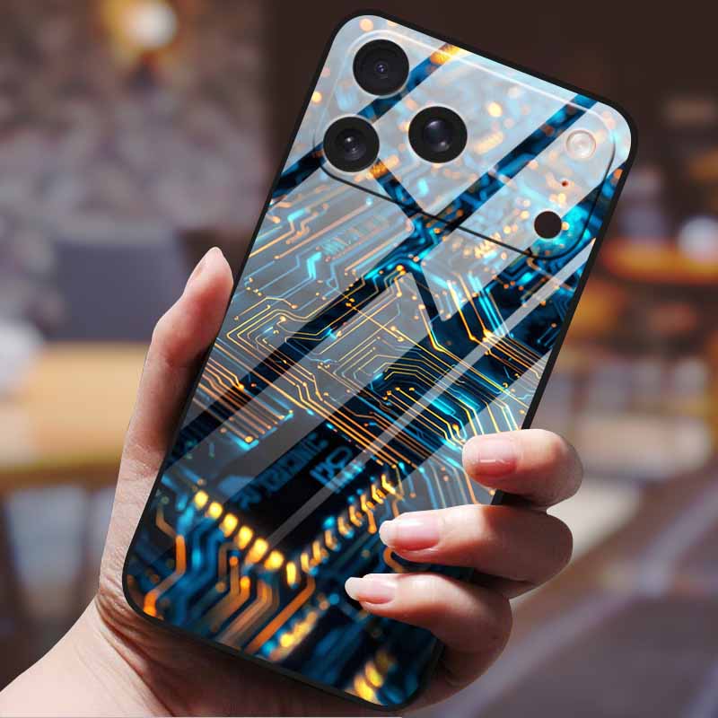 Phone Case for iphone 17 pro max iphone17 Air Tempered Glass Hard Back Cover Bumper 17pro Funda Cartoon Anime Fashion Pattern