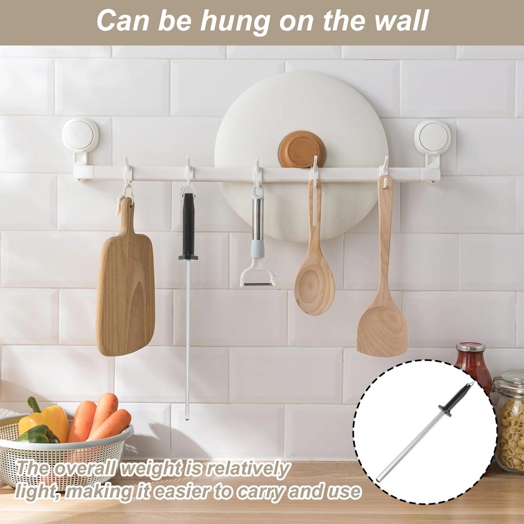 Sharpener Rod Professional Carbon Steel Knife Durable Knife Grinder with ABS Handle Sharpening Blade Rod Knife Kitchen Tool