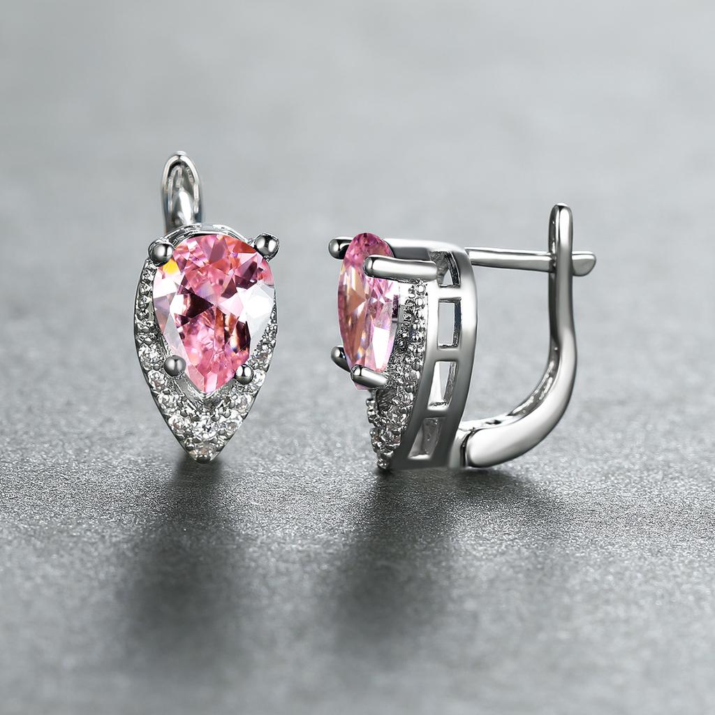 2022 New Geometric Teardrop Cut Green Stone Earrings Temperament Long Drop Trendy Female Earrings