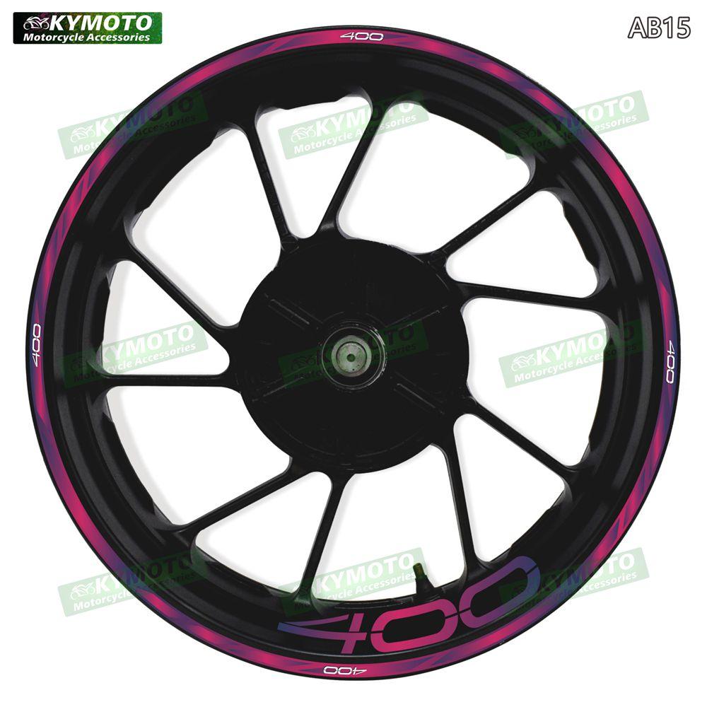 For Z400 Z 400 motorcycle accessories 17-inch front and rear wheel stickers fairings wheel hub gradient reflective decals