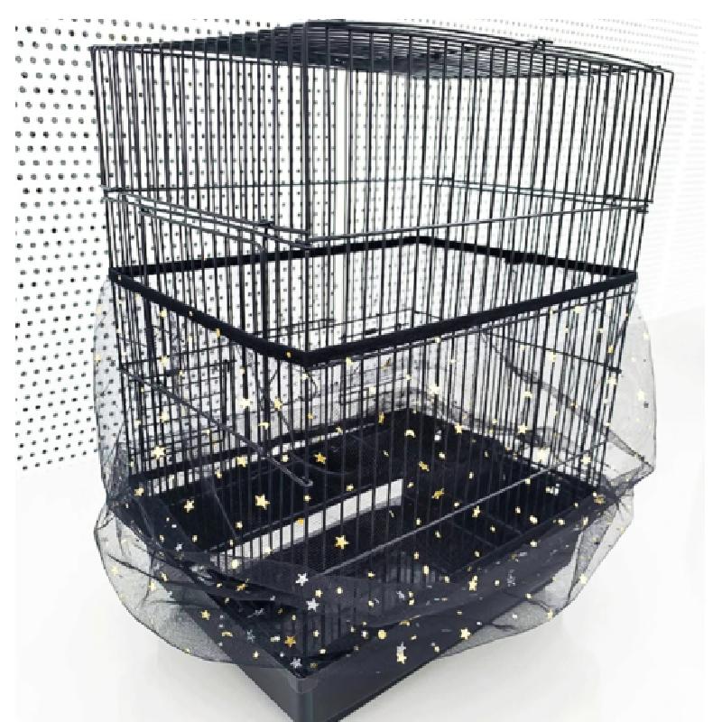 Universal Bird Cage Cover 360 Degrees Covering Bird Cage Mesh Net Elastic Birdcage Cover Soft Bird Seed Guard Skirt For Home