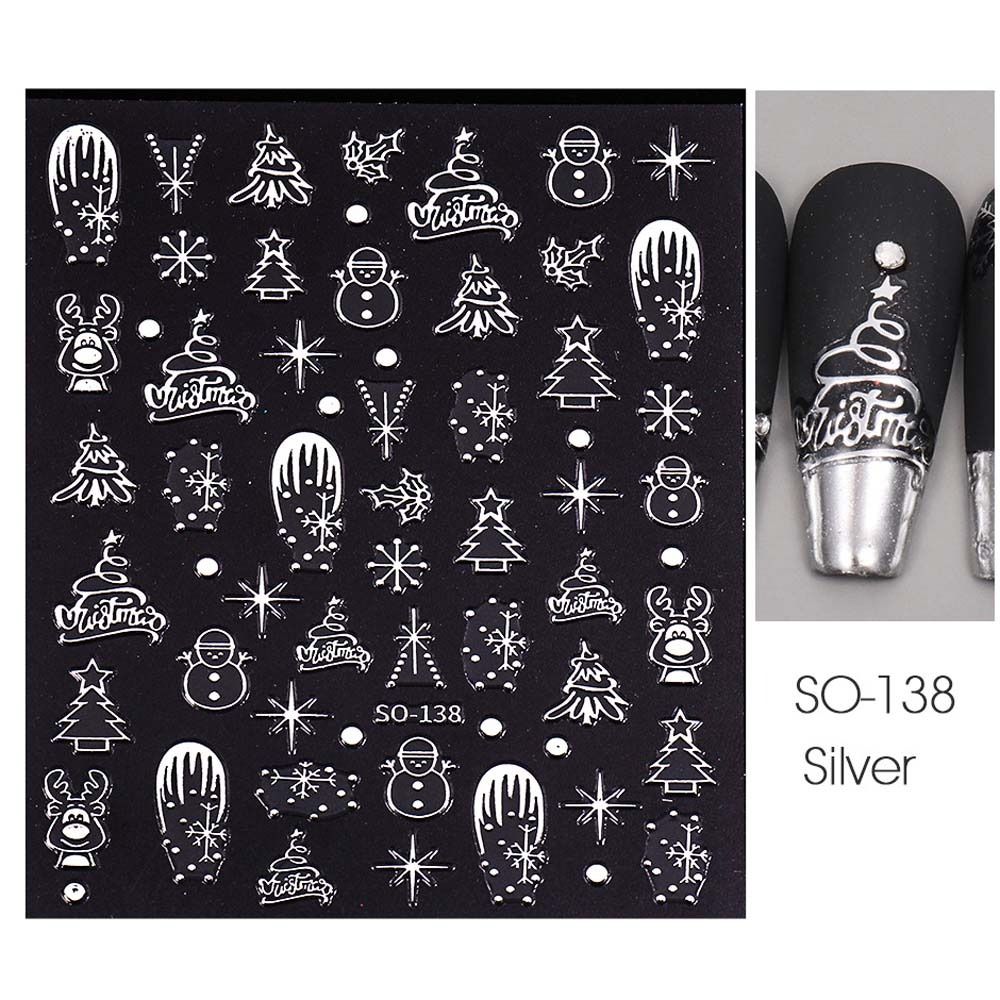 Снежинки Рождественские наклейки для ногтей Санта Клаус Рождественские украшения для ногтей Салон маникюра