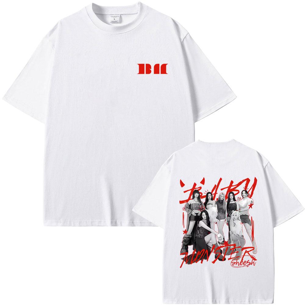 Kpop Band Babymonster Hello Monsters Tour 2026 T Shirt Fans Gift Unisex Women Korean Fashion Oversized T Shirts Pure Cotton Tshirt