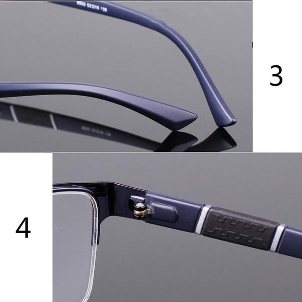 Очки для чтения с защитой от синего света, мужские ретро-металлические оправы, квадратные очки для студентов, очки для близорукости, мужская дальнозоркость 0 ~ + 4,0 / миопия -1,0 ~ -6,0