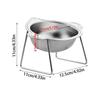 Stainless Steel Elevated Pet Bowl 15 Degree Inclined Pet Feeder Container  Wet Dry Food