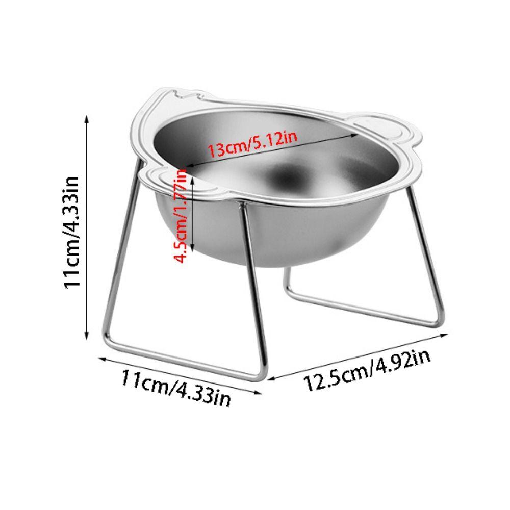 Stainless Steel Elevated Pet Bowl 15 Degree Inclined Pet Feeder Container Wet Dry Food