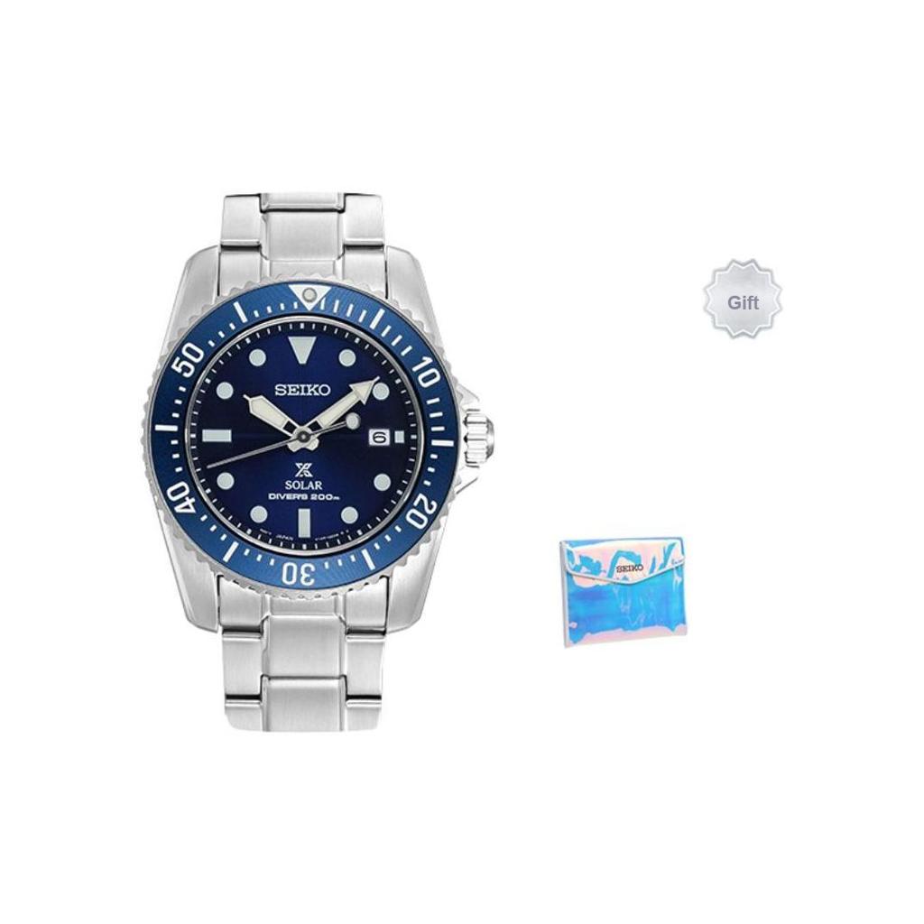 Seiko Серия Prospex Business Casual Солнечный механизм Часы из нержавеющей стали Мужские часы Синие SNE585P1