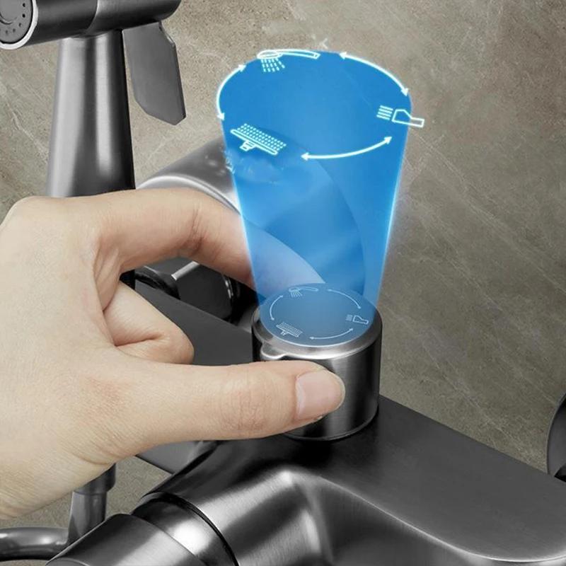 Душевой смеситель с распылителем Смесители для ванной Смесительный клапан для ванны Тройной смеситель для холодной и горячей воды Многофункциональный бытовой кран