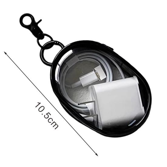 Charging Cable Storage Bag Dustproof Waterproof Transparent Data Line Adapter Earphones Organizer Outdoor Travel Zippered Hard Pouch Storage Bin