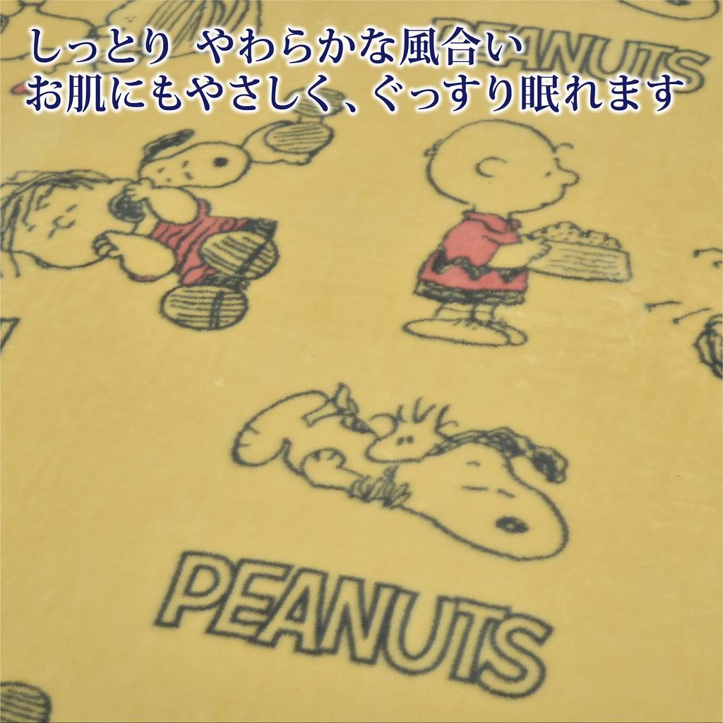 Nishikawa Snoopy PEANUTS FQ73301002 Плед, 100x70см, Стираемый, PN3602, Банда, Желтый,