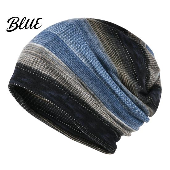 Versatile Lazy Style Hair Tie Women's Geometry Print Slouchy Hat Casual Soft Stretch Skull Colorful Geometric Pattern Hat Cap Warm Cancer