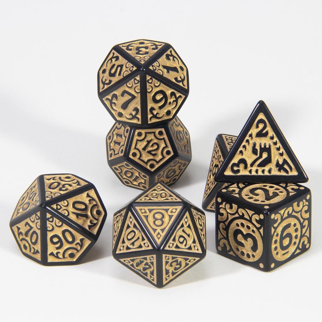 Многогранные игральные кости DND 7 шт. Текстуры Узорные игральные кости для DNDGame Ролевая игра Настольная игра Аксессуары для хобби Праздничный подарок