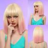 Элегантный прямой парик Ombre Pink Bob для женщин, термостойкие синтетические волосы, регулируемая шапочка Rose Net, один размер подходит всем