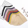 Summer Cotton Linen Loose Women's Shorts Casual Straight Short Pants Harajuku Elastic Waist Wide Leg Knee Length Shorts Women