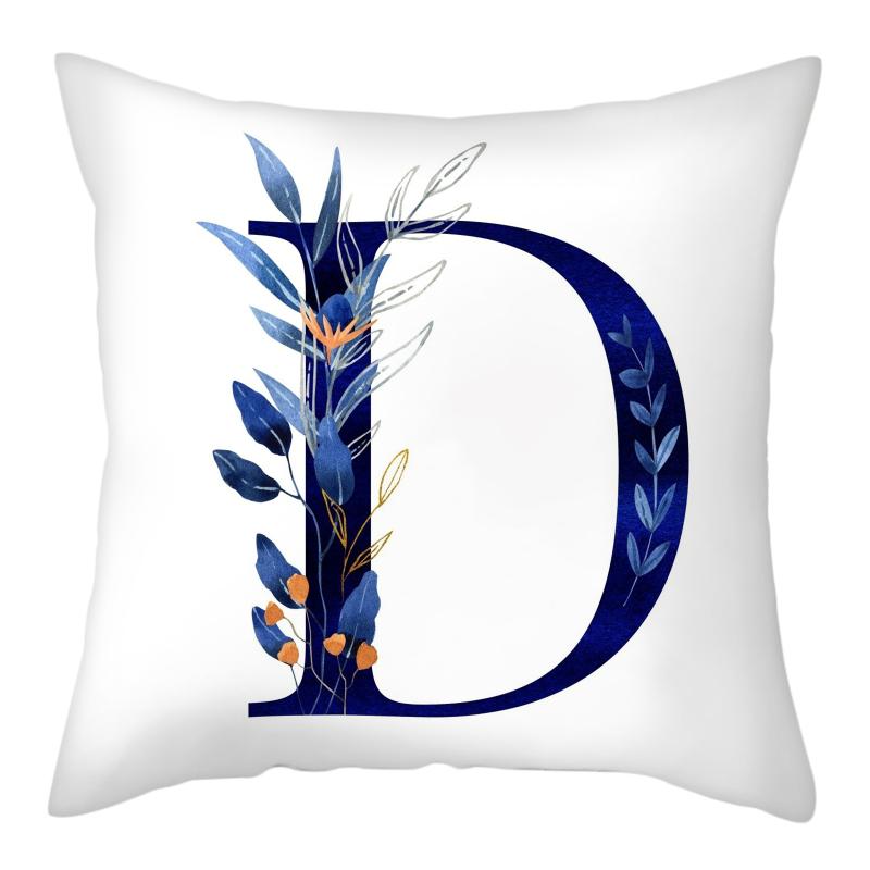 45x45 см креативный цветочный объемный дизайн 26 букв синий наволочка Свадебная вечеринка домашний декор диван офисное сиденье наволочка