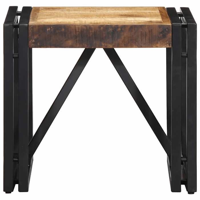 VidaXL Table basse 40x40x35 cm bois de manguier massif brut, table latérale, table de salon, table d'accent, bout de canapé, 4016682