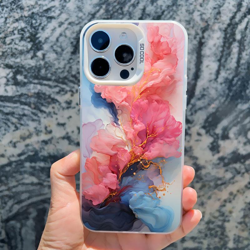 Красочный Цветочный Лазерный Чехол для Телефона для iPhone 15 Pro Max 14 13 11 12 Pro Max 13 Mini 15 14 Plus Ударопрочная Защита Задние Крышки
