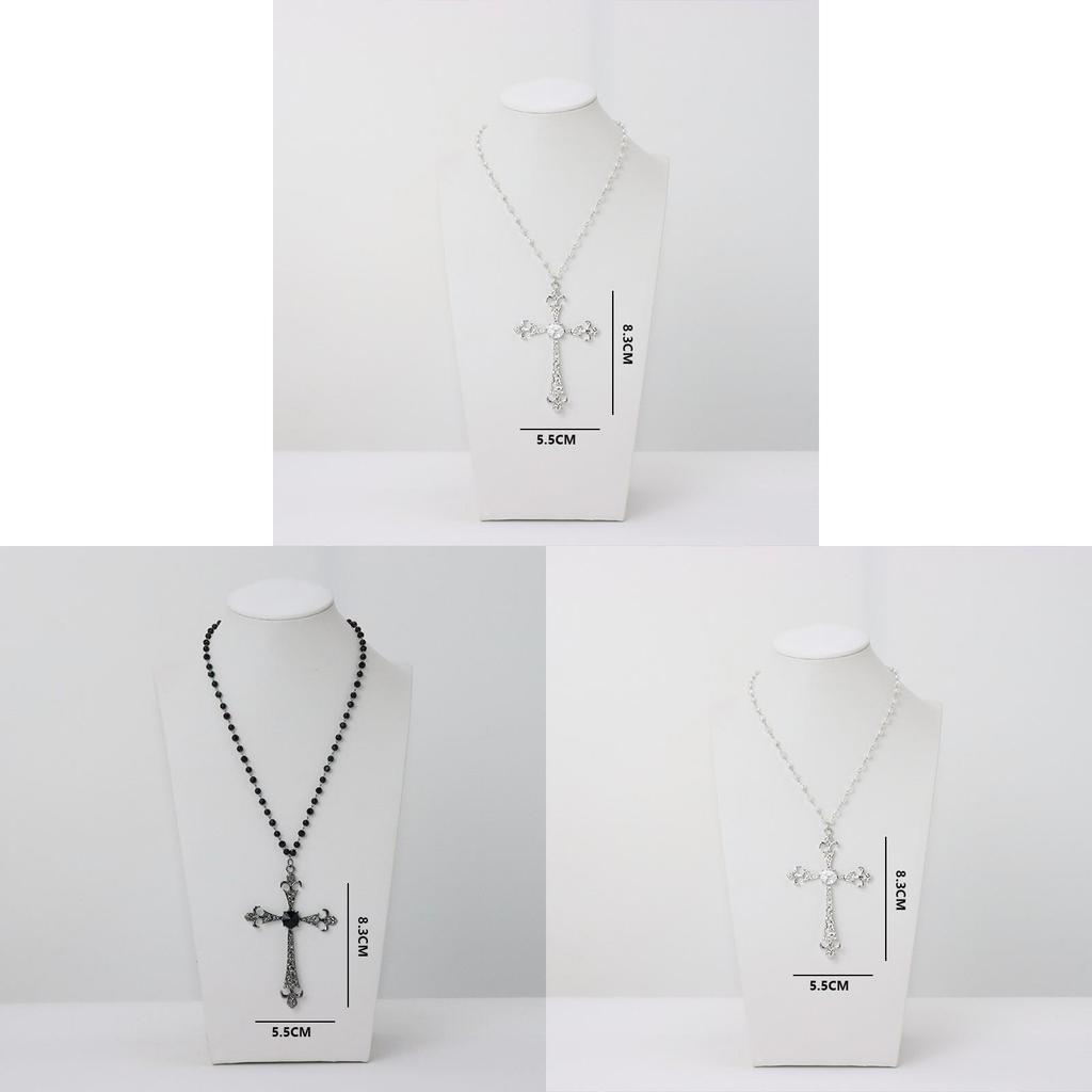 Cross Pendant Necklace For Women Men With Alloy Chain Stylish Autumn Winter Accessory
