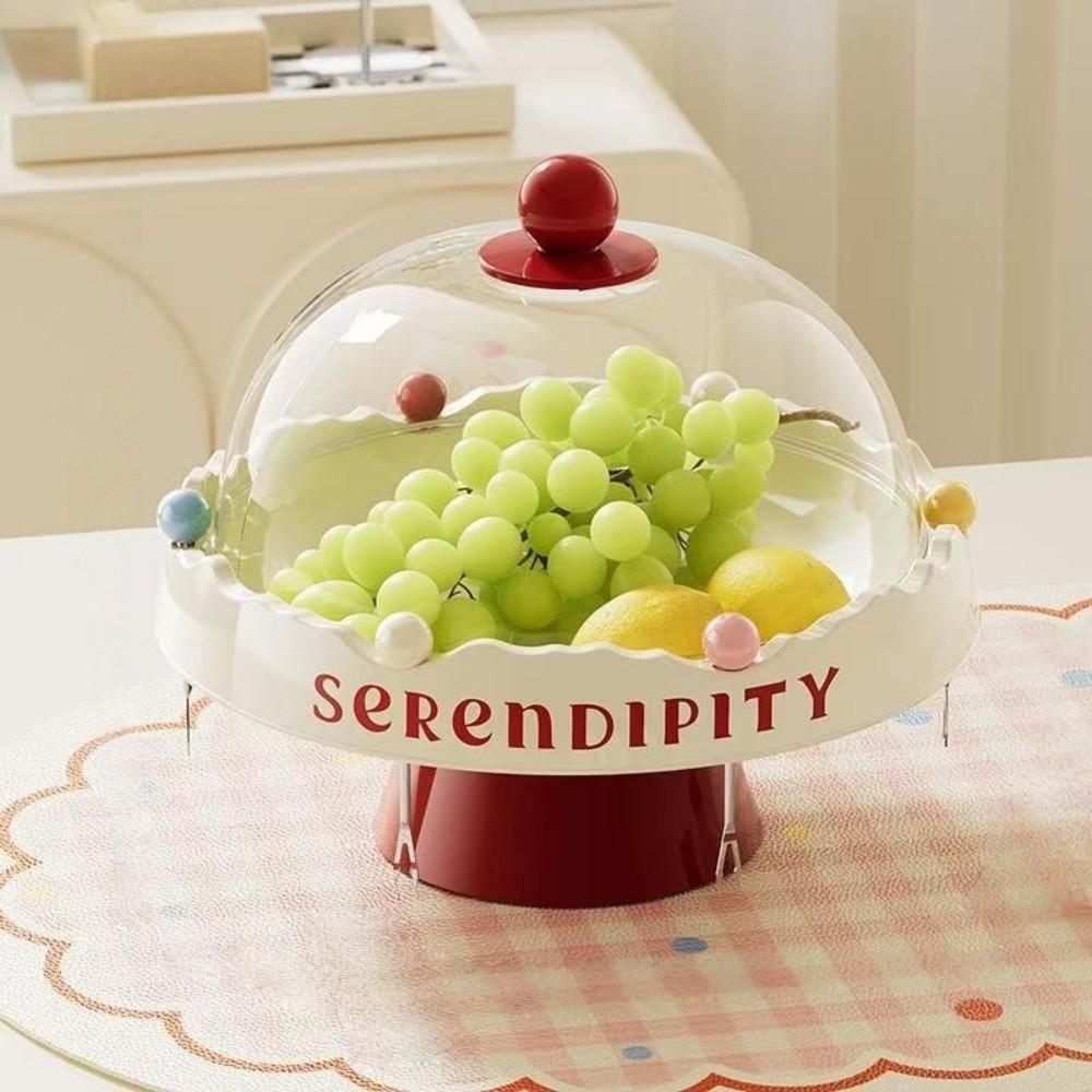 Plastic Fruit Serving Plate Decoration Snack Plate Cute Fruit Bowl with Fork Child Safety