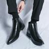 Men’s Motorcycle Boots Retro Street Style Dress Chelsea Boots Tuxedo Wedding Men Fashion Ankle Boots