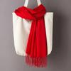 2024 Women Solid Color Cashmere Scarves Black Red Pink Tassel Lady Winter Autumn Long Scarf Thin Female Shawl Bandana Hijab