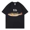 Смешная футболка с мемом Fih Fish Высококачественная модная футболка с коротким рукавом Унисекс Женская Повседневная Свободная Хлопковая футболка Летняя Уличная одежда