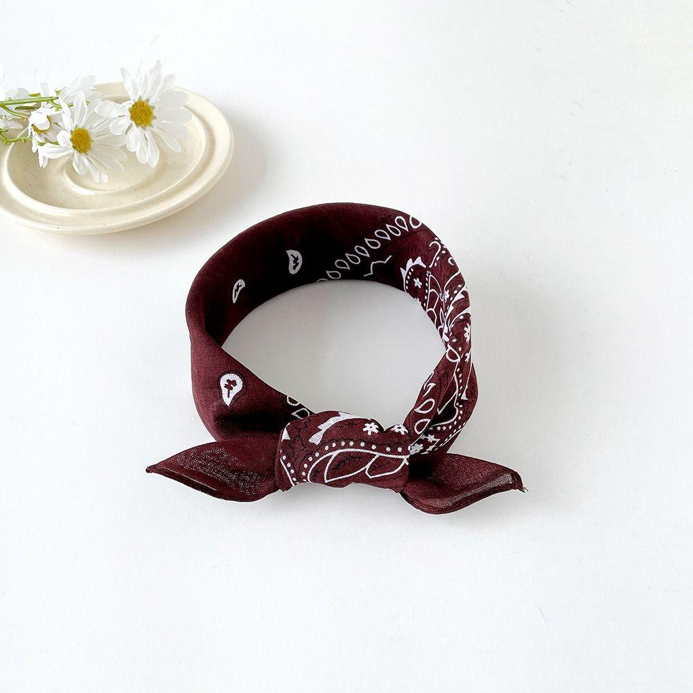 Triangle Scarf Small Square Scarf Headband Printed Silk Scarf Cashew Nut Print Scarves Women