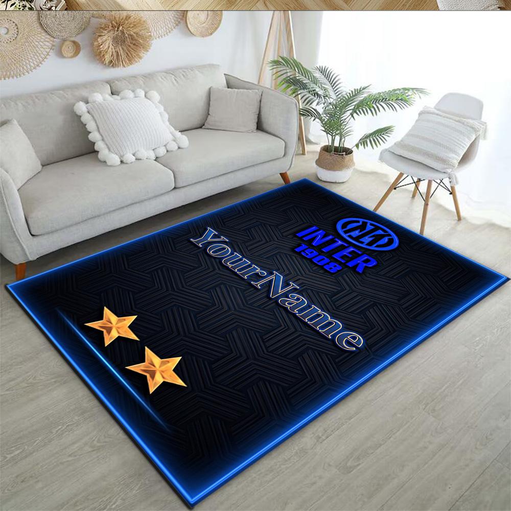 Inter Milan Personalized Name Area Rug Perfect for Entryway Foyer Outdoor Balcony Anti-slip Rug Anime Office Decor