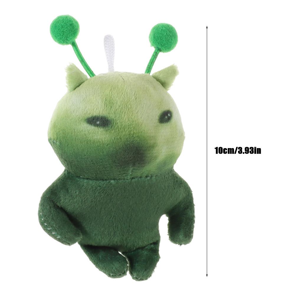 Deformable Ugly Cute Plushie Keychain 10cm Bag Charm Green Alien Cat Plush Toy  Anime Fans Gifts