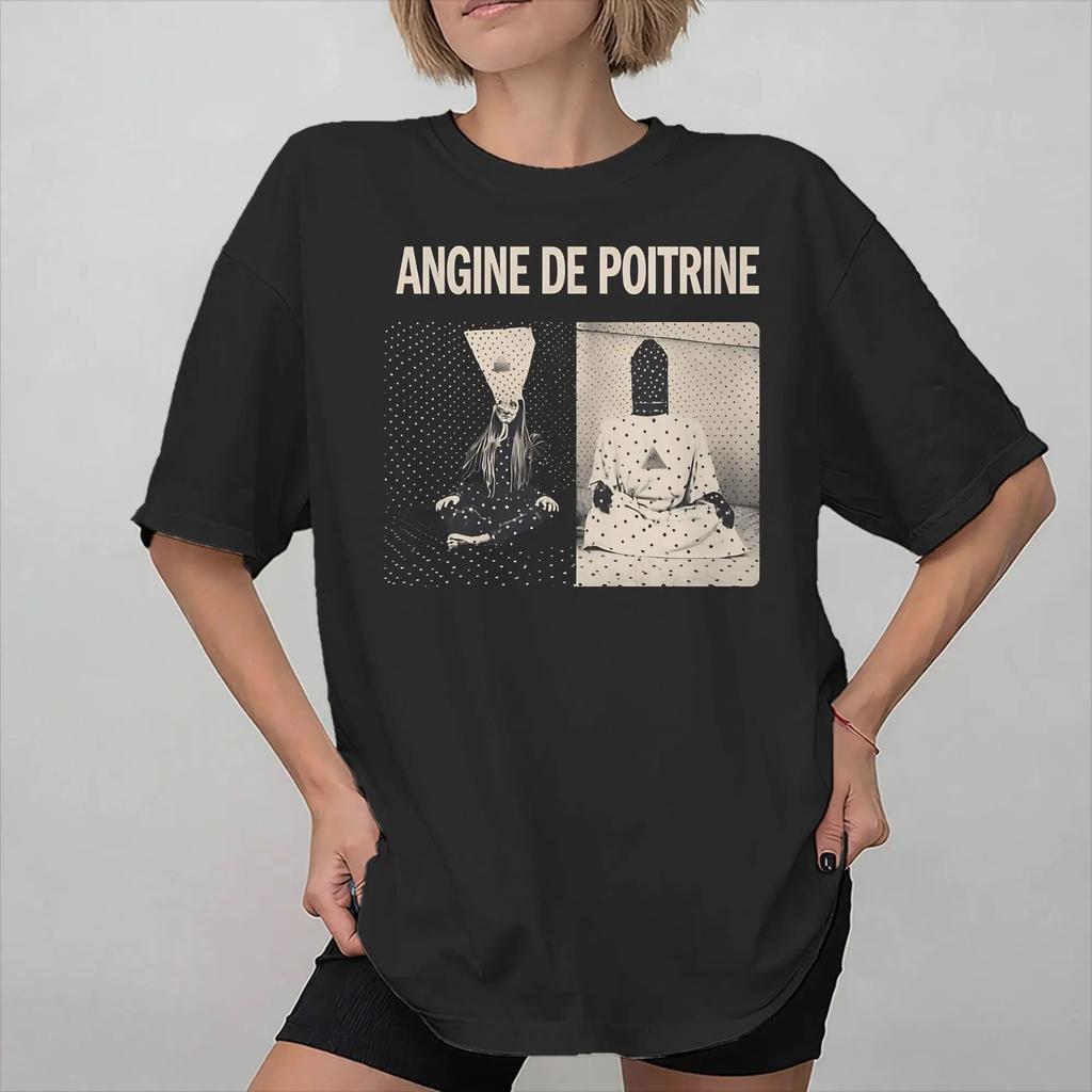 Rock Vintage Clothes Angine De Poitrine Band Merch Tops Fashion Y2k T Shirts Casual Loose Streetwear Graphic Print Tees Unisex