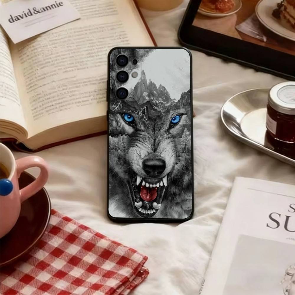 Чехол для телефона Волк Мягкий черный Для Samsung S25,S24,S21,S22,S23,S30,Ultra,S20,Plus,Fe,Lite