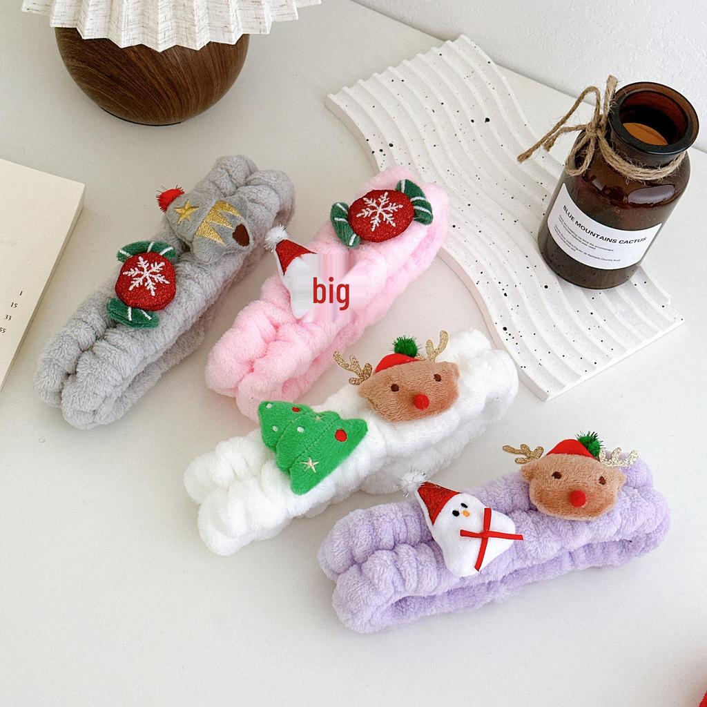 Рождественская плюшевая повязка на голову для макияжа для женщин