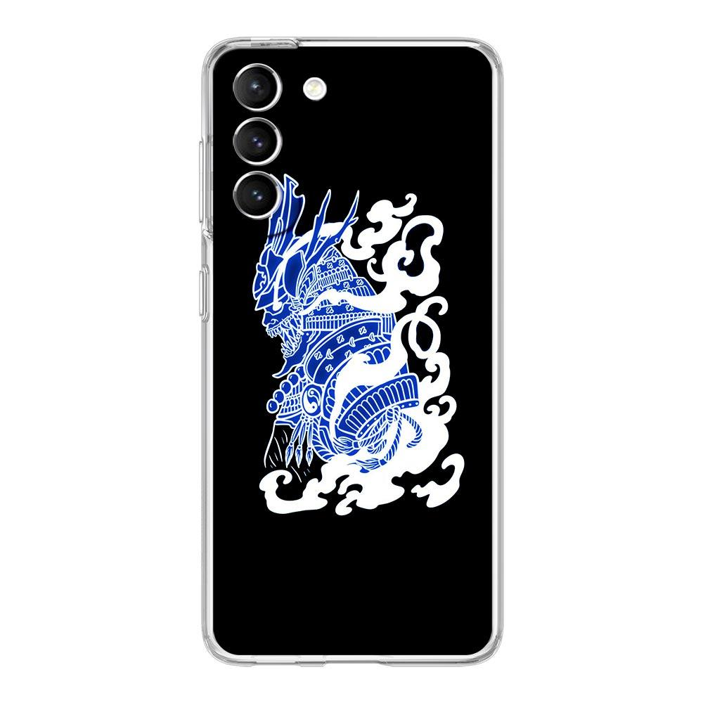 Чехол для телефона Samurai Oni Mask neon для Samsung Galaxy S22 S21 S20 FE Ultra 5G S10 S10E S9 S8 Plus Note 10 20 прозрачный силиконовый чехол