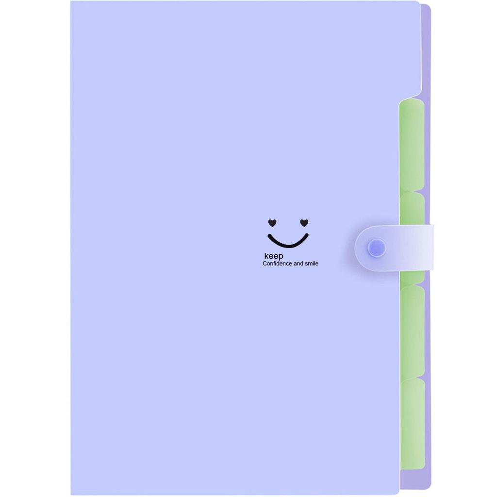 A4 Multi-Layer Folder Dutton File Bag File Bag Candy Color Five Grid Organ Bag Large Capacity Korean Simple Office Stationery