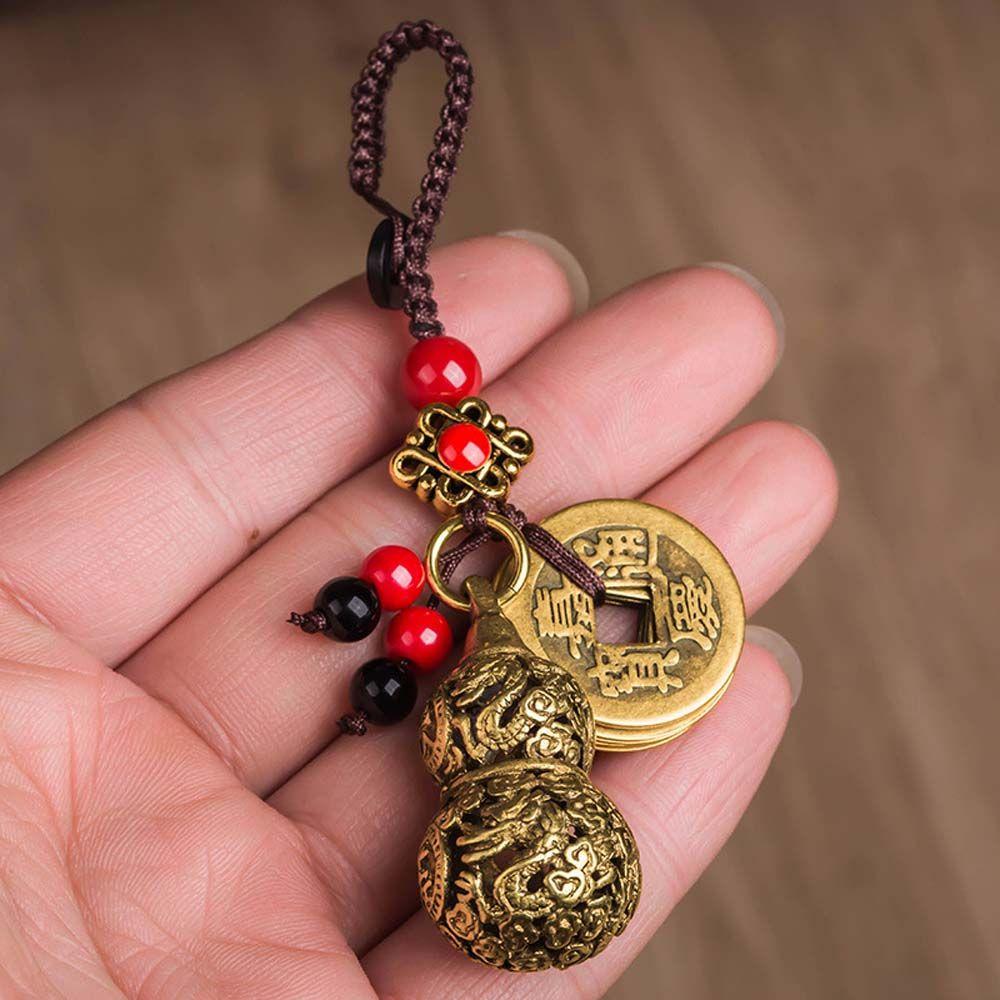 Chinese Style Heart Sutra Bell Brass KeyChains Jewelry Findings Car Keyring Keychain Components