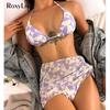 With Skirt Halter Printed Brazilian Bikini Women Swimwear Female Swimsuit Three-pieces Bikini Set Bather Bathing Suit Swim
