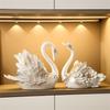 Resin Couple Swan Ornaments Creative Wine Rack TV Cabinet Artistic Figurine Furnishings Home Decoration Christmas Gifts