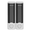 500ml Dark Gray ABS 2-Chamber Wall-Mounted Refillable Shampoo & Conditioner Soap Dispenser for Bathroom & Hotel Use No Drill