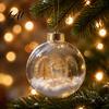 Transparent Xmas Sphere Decor Christmas Ball Ornament with LED Lights Snow Scene Acrylic Clear Hanging Decorations Decor Shatterproof Tree Seasonal