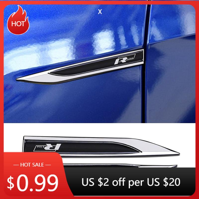 Для VW VOLKSWAGEN 2026 Новый Новый 2 шт. 3D Металл Rline R line Логотип Крыло Автомобиля Боковое Крыло Значок Наклейка Для VW Golf 7 MK7 Golf
