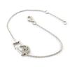 [N6832] - Silver Bracelet 'Cat Silhouette' White (rhodium-plated)