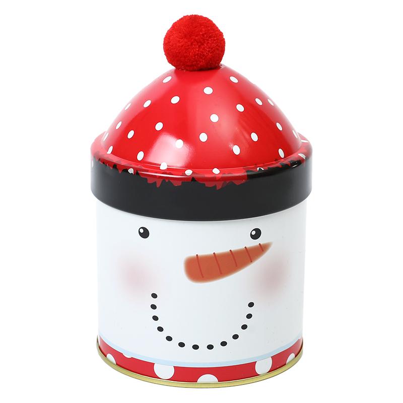 Cute Christmas Hat Iron Storage Tin Box Christmas Tinplate Candy Box Cookie Chocolate Gifts Packging New Year Xmas Decoration