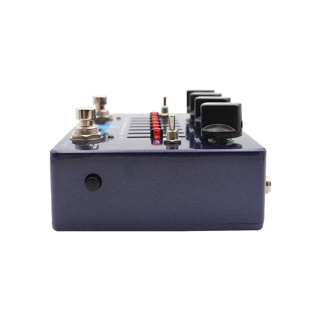 summina Beta Ultra Distortion Pedal with Alpha Omega Dual Mode DI Headphone Amp and Bass Effects Aluminum Professional Grade Box, 6-Band EQ, Output,